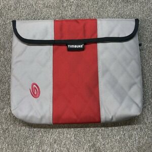 VTG Timbuk2 Classic Padded Laptop Sleeve Case Red Gray Tablet Organizer 14"X12"